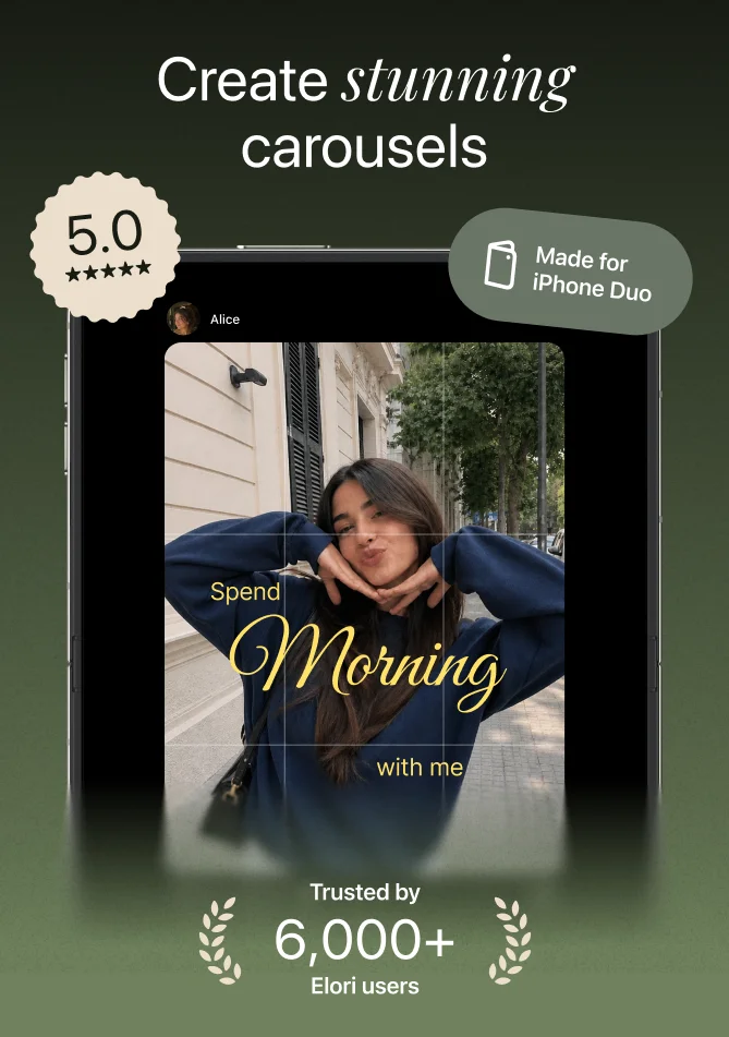 Create scrapbook carousels on iPhone Duo.