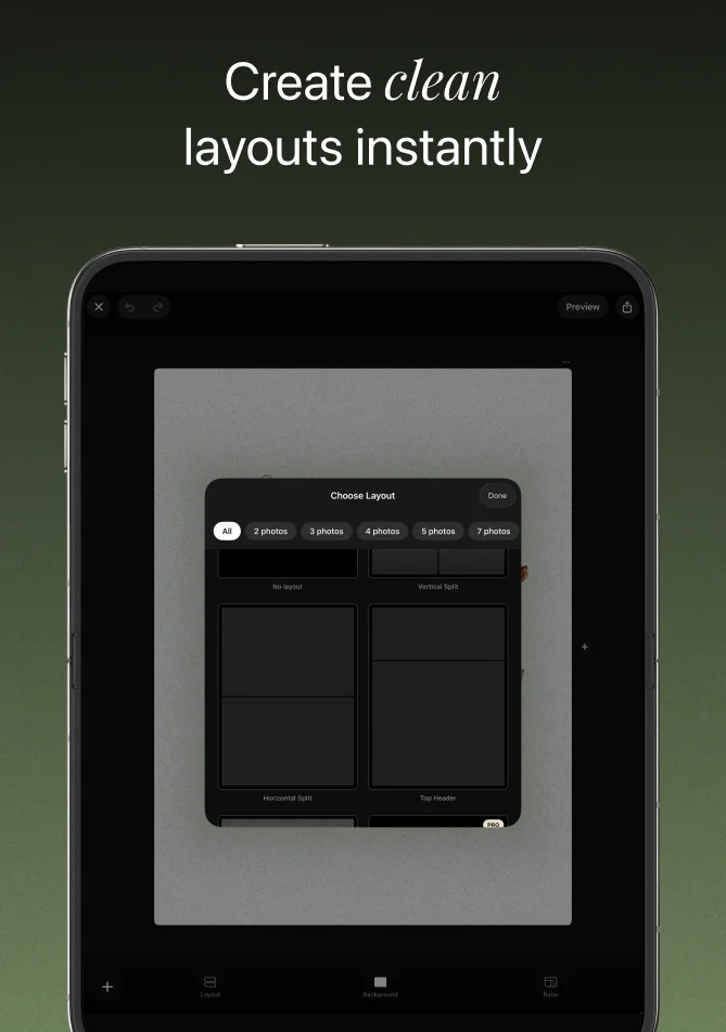 Choose a clean collage layout.